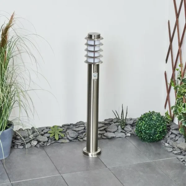 hofstein Borne lumineuse Tunes Nickel mat, 1 lumière, Détecteur de mouvement* Lampes Modernes