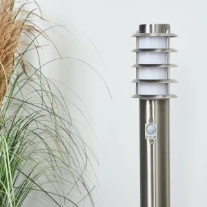 hofstein Borne lumineuse Tunes Nickel mat, 1 lumière, Détecteur de mouvement* Lampes Modernes