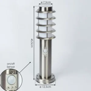 hofstein Borne lumineuse Tunes Nickel mat, 1 lumière, Détecteur de mouvement* Lampes Modernes