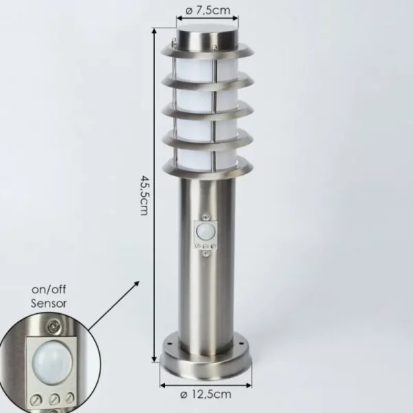 hofstein Borne lumineuse Tunes Nickel mat, 1 lumière, Détecteur de mouvement* Lampes Modernes