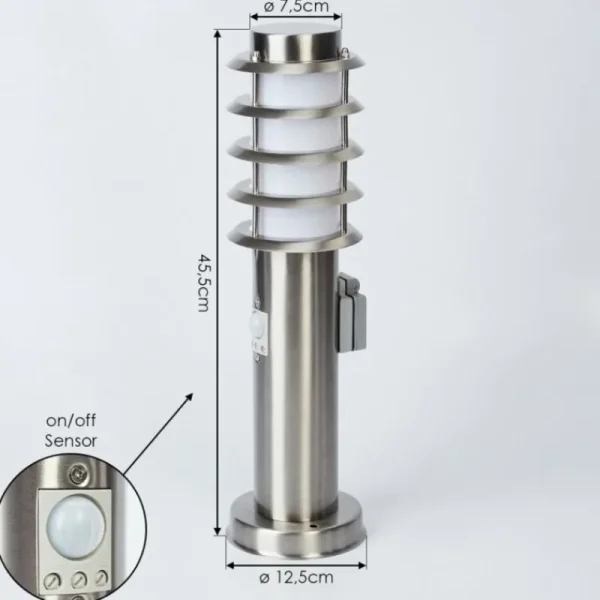 hofstein Borne lumineuse Tunes Nickel mat, 1 lumière, Détecteur de mouvement* Lampes Modernes