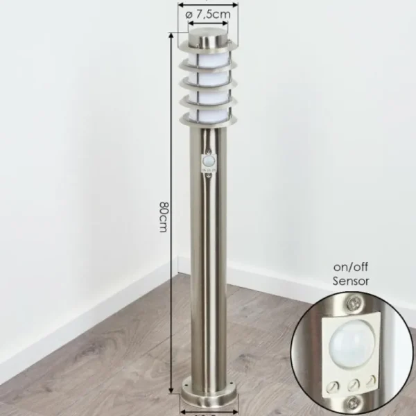 hofstein Borne lumineuse Tunes Nickel mat, 1 lumière, Détecteur de mouvement* Lampes Modernes
