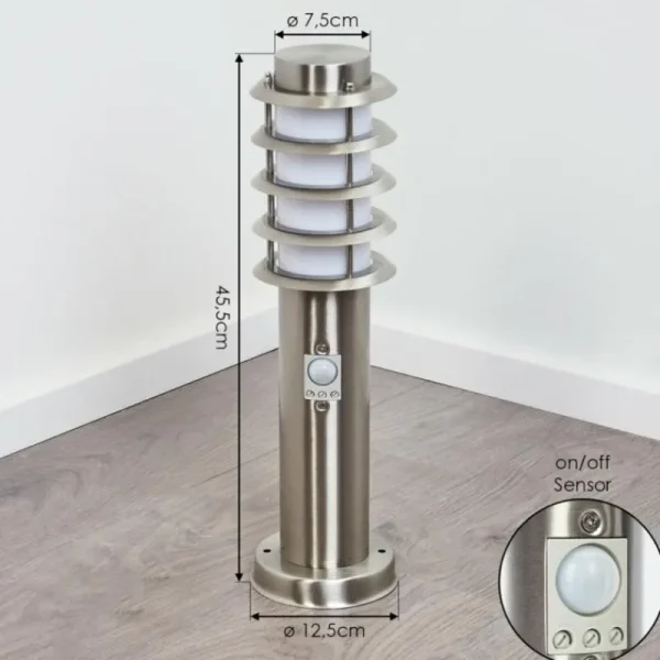 hofstein Borne lumineuse Tunes Nickel mat, 1 lumière, Détecteur de mouvement* Lampes Modernes