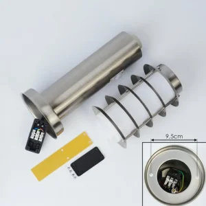 hofstein Borne lumineuse Tunes Nickel mat, 1 lumière, Détecteur de mouvement* Lampes Modernes
