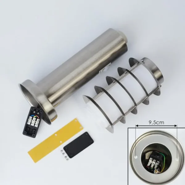 hofstein Borne lumineuse Tunes Nickel mat, 1 lumière, Détecteur de mouvement* Lampes Modernes