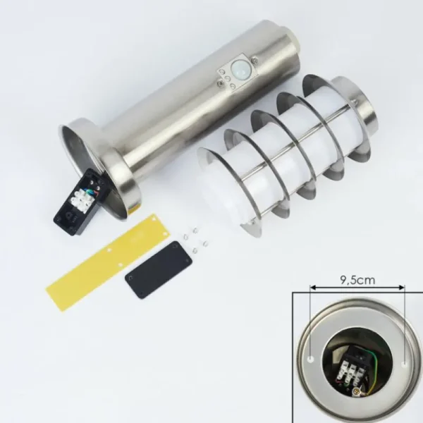 hofstein Borne lumineuse Tunes Nickel mat, 1 lumière, Détecteur de mouvement* Lampes Modernes