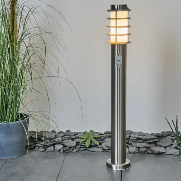 hofstein Borne lumineuse Tunes Nickel mat, 1 lumière, Détecteur de mouvement* Lampes Modernes