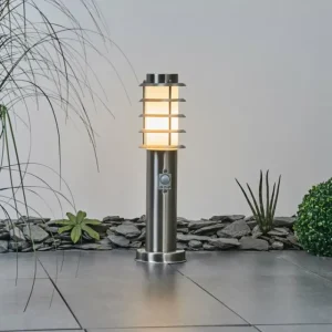 hofstein Borne lumineuse Tunes Nickel mat, 1 lumière, Détecteur de mouvement* Lampes Modernes