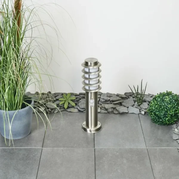 hofstein Borne lumineuse Tunes Nickel mat, 1 lumière, Détecteur de mouvement* Lampes Modernes