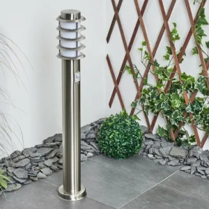 hofstein Borne lumineuse Tunes Nickel mat, 1 lumière, Détecteur de mouvement* Lampes Modernes