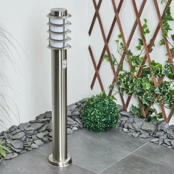 hofstein Borne lumineuse Tunes Nickel mat, 1 lumière, Détecteur de mouvement* Lampes Modernes