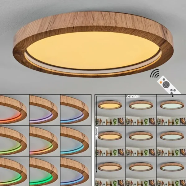 hofstein Bosatorp Plafonnier LED Noir, 1 lumière, Télécommandes* Lampes Modernes