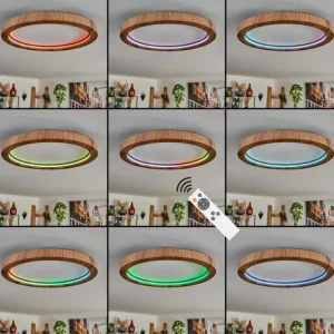 hofstein Bosatorp Plafonnier LED Noir, 1 lumière, Télécommandes* Lampes Modernes