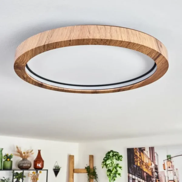 hofstein Bosatorp Plafonnier LED Noir, 1 lumière, Télécommandes* Lampes Modernes