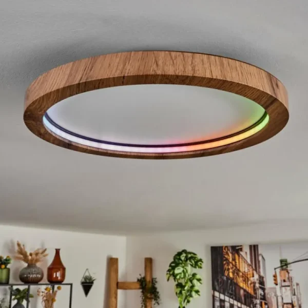 hofstein Bosatorp Plafonnier LED Noir, 1 lumière, Télécommandes* Lampes Modernes