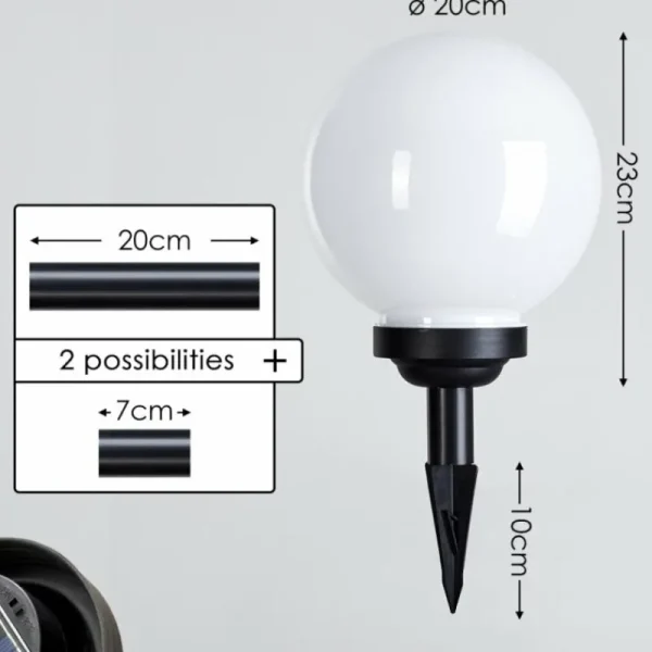 hofstein boule lumineuse Campinas LED Noir, Blanc, 1 lumière* Lampes Modernes