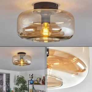 hofstein Boza Plafonnier Ambre, 1 lumière* Lampes En Verre