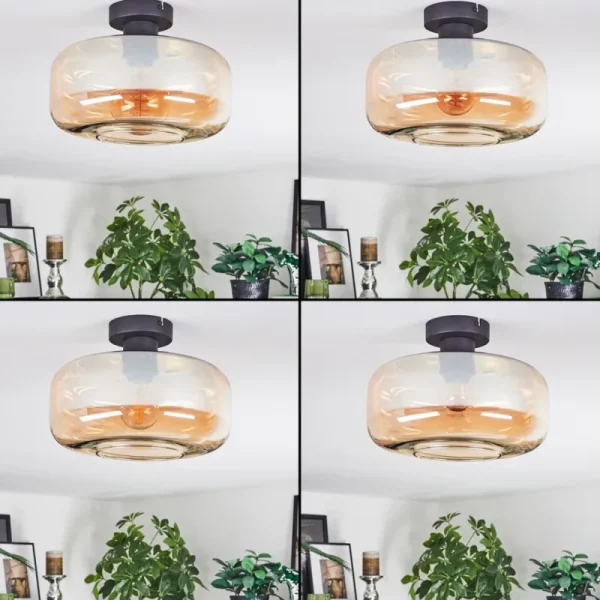 hofstein Boza Plafonnier Ambre, 1 lumière* Lampes En Verre