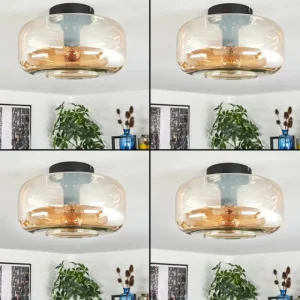 hofstein Boza Plafonnier Ambre, 1 lumière* Lampes En Verre
