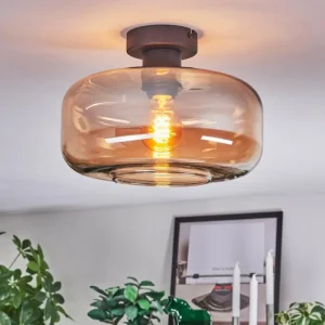 hofstein Boza Plafonnier Ambre, 1 lumière* Lampes En Verre