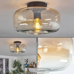 hofstein Boza Plafonnier Ambre, Clair, 1 lumière* Lampes En Verre