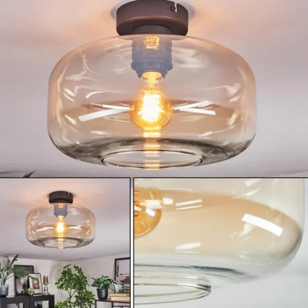 hofstein Boza Plafonnier Ambre, Clair, 1 lumière* Lampes En Verre