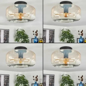 hofstein Boza Plafonnier Ambre, Clair, 1 lumière* Lampes En Verre