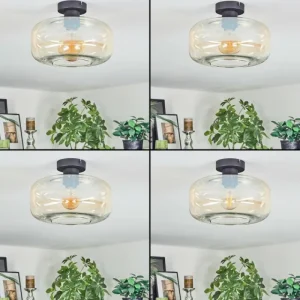 hofstein Boza Plafonnier Ambre, Clair, 1 lumière* Lampes En Verre