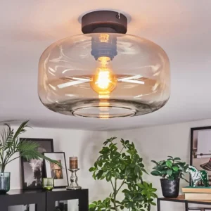 hofstein Boza Plafonnier Ambre, Clair, 1 lumière* Lampes En Verre