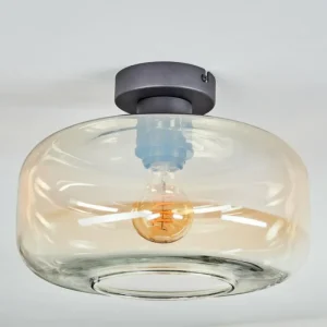 hofstein Boza Plafonnier Ambre, Clair, 1 lumière* Lampes En Verre