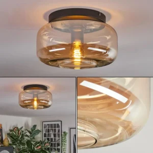 hofstein Boza Plafonnier, Boule lumineuse Ambre, 1 lumière* Lampes En Verre