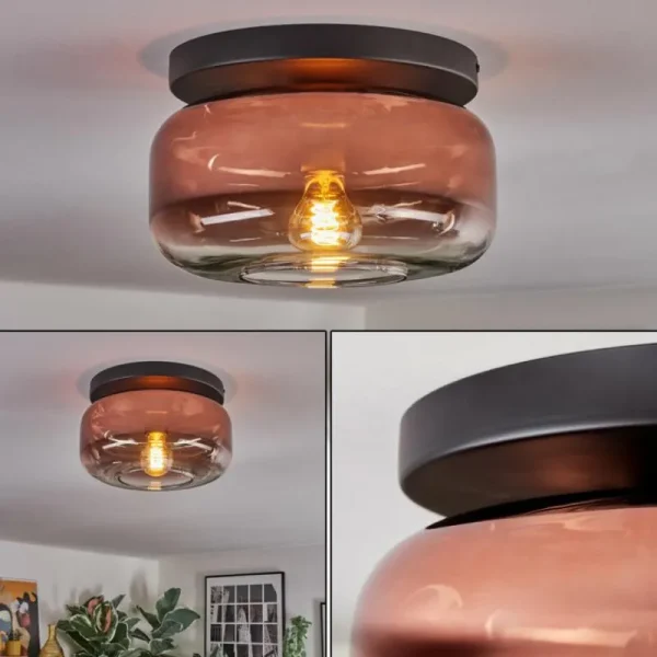 hofstein Boza Plafonnier, Boule lumineuse Clair, Cuivré, 1 lumière* Lampes En Verre