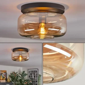 hofstein Boza Plafonnier, Boule lumineuse Ambre, 1 lumière* Lampes En Verre
