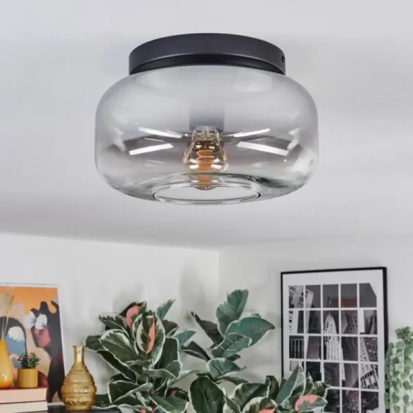 hofstein Boza Plafonnier, Boule lumineuse Clair, Fumé, 1 lumière* Lampes Modernes