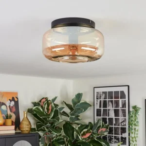 hofstein Boza Plafonnier, Boule lumineuse Ambre, 1 lumière* Lampes En Verre