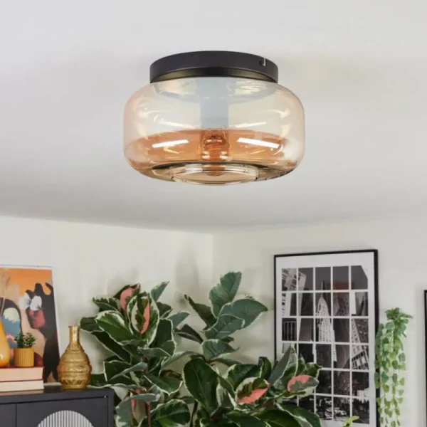 hofstein Boza Plafonnier, Boule lumineuse Ambre, 1 lumière* Lampes En Verre