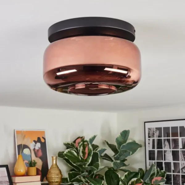 hofstein Boza Plafonnier, Boule lumineuse Cuivré, 1 lumière* Lampes En Verre