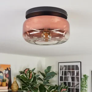 hofstein Boza Plafonnier, Boule lumineuse Clair, Cuivré, 1 lumière* Lampes En Verre