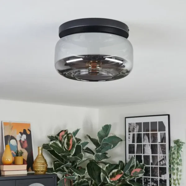 hofstein Boza Plafonnier, Boule lumineuse Fumé, 1 lumière* Lampes Modernes
