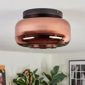 hofstein Boza Plafonnier, Boule lumineuse Cuivré, 1 lumière* Lampes En Verre