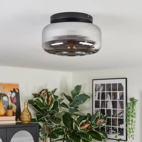 hofstein Boza Plafonnier, Boule lumineuse Fumé, 1 lumière* Lampes Modernes
