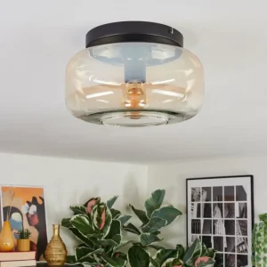 hofstein Boza Plafonnier, Boule lumineuse Ambre, Clair, 1 lumière* Lampes En Verre