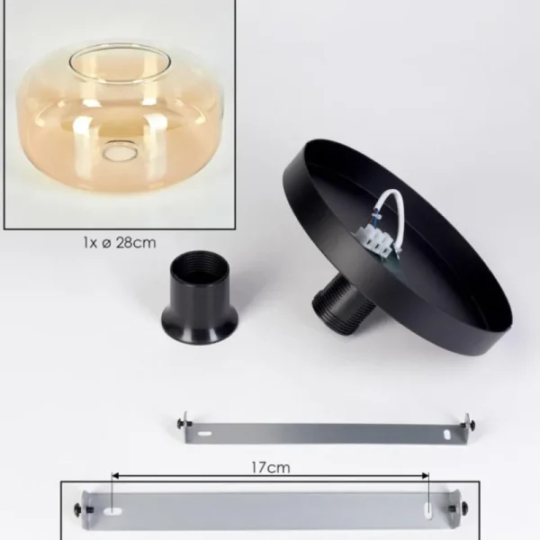 hofstein Boza Plafonnier, Boule lumineuse Ambre, Clair, 1 lumière* Lampes En Verre