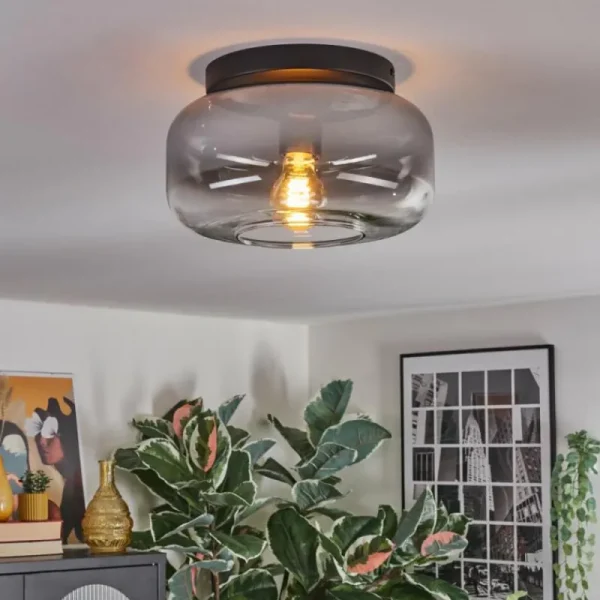hofstein Boza Plafonnier, Boule lumineuse Clair, Fumé, 1 lumière* Lampes Modernes