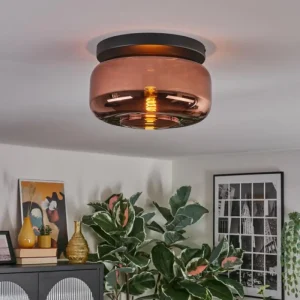 hofstein Boza Plafonnier, Boule lumineuse Cuivré, 1 lumière* Lampes En Verre