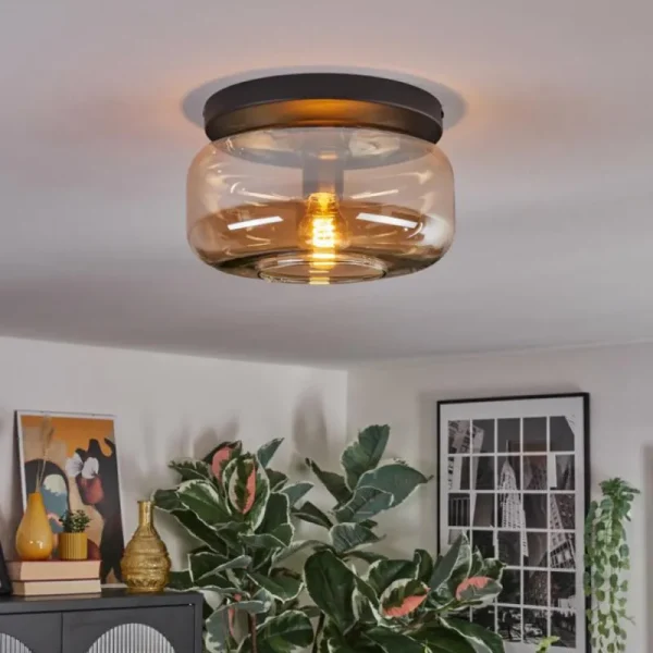 hofstein Boza Plafonnier, Boule lumineuse Ambre, 1 lumière* Lampes En Verre