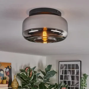 hofstein Boza Plafonnier, Boule lumineuse Chrome, Fumé, 1 lumière* Lampes Modernes