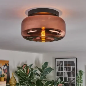 hofstein Boza Plafonnier, Boule lumineuse Cuivré, 1 lumière* Lampes En Verre