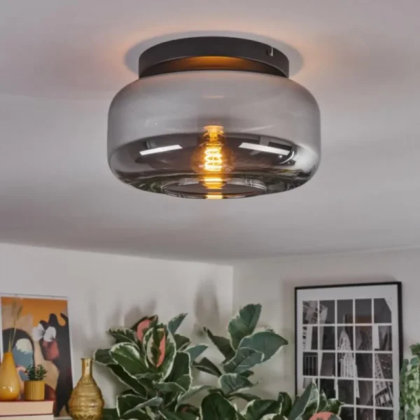 hofstein Boza Plafonnier, Boule lumineuse Fumé, 1 lumière* Lampes Modernes
