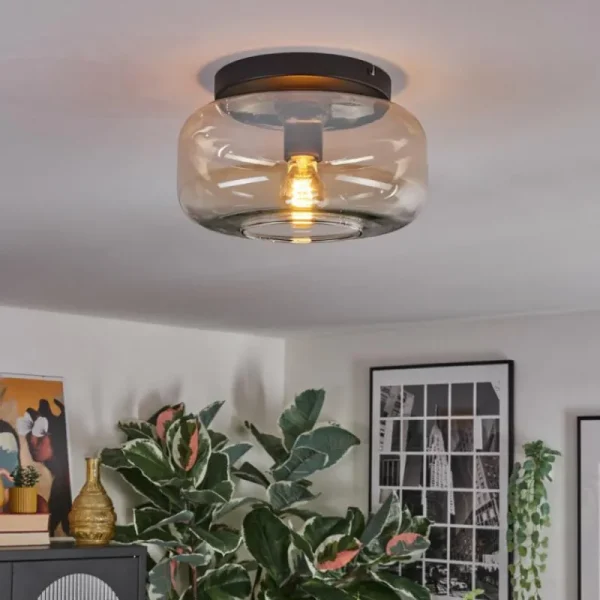 hofstein Boza Plafonnier, Boule lumineuse Ambre, Clair, 1 lumière* Lampes En Verre